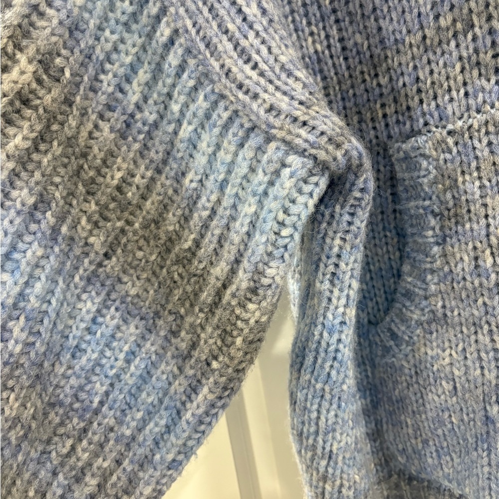 LoveShackFancy Remington Hoodie Sweater Blue Horizon Alpaca Merino Wool XS/S - Picture 4 of 7